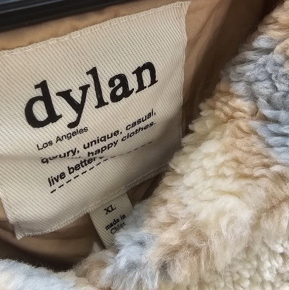 Dylan XL Cream and Blue Sherpa Jacket - Picture 2 of 4